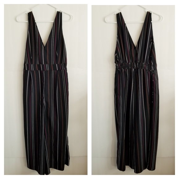 Frank + Oak Multistriped V-Neck Jumpsuit in Navy - Picture 3 of 5